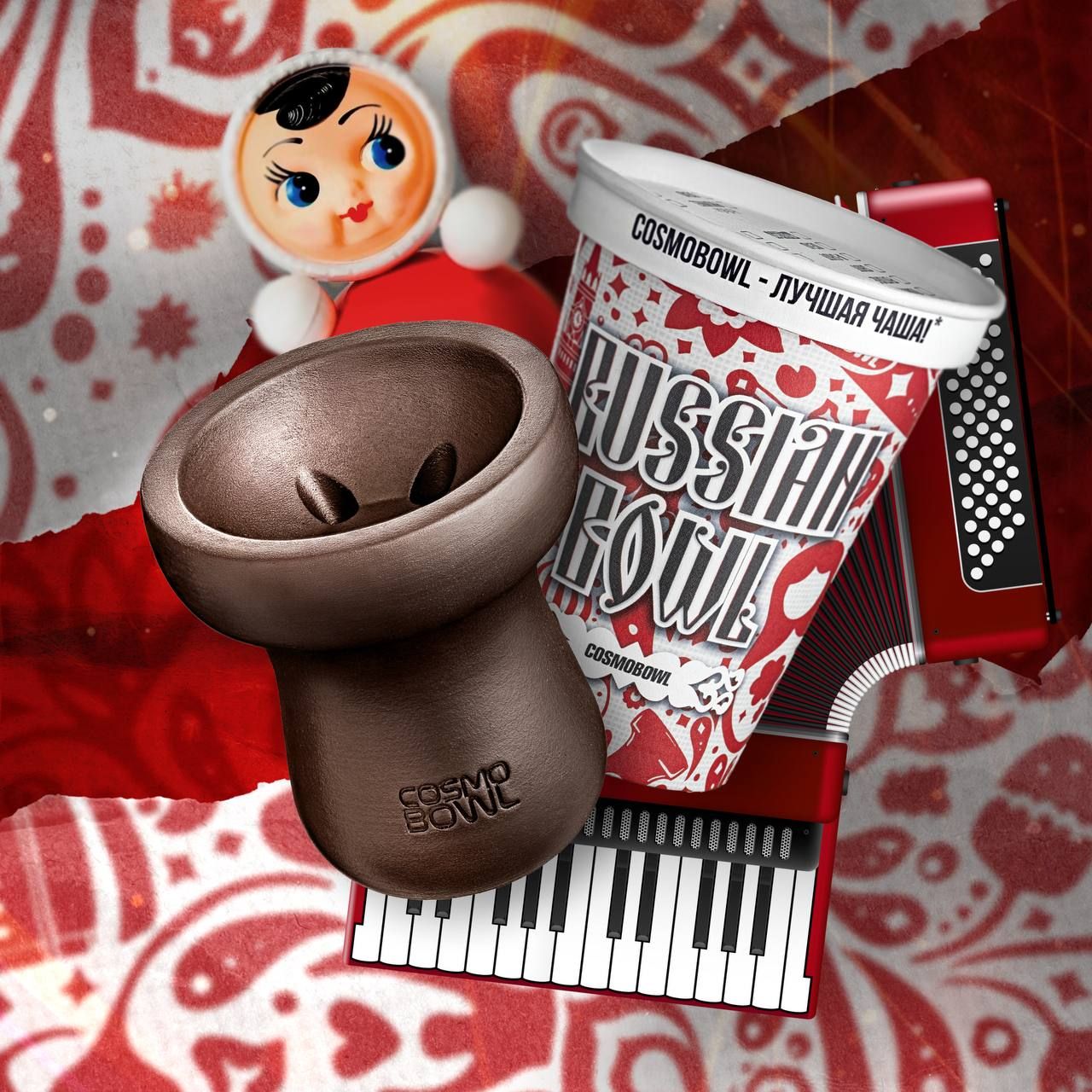 Хотел повыёбываться перед вами, когда нашёлэту красоту от Cosmobowl в русско‑народнойстилистике.